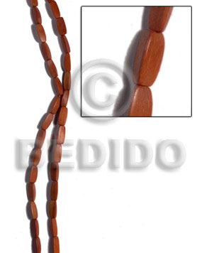 12mmx5m redwood / sibucao elongated 3 sided / 34 pcs - Wood Beads