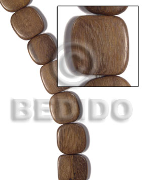 hand made 35mmx35mmx5mm robles square rounded Wood Beads