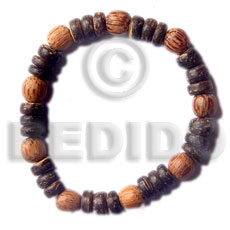 hand made Elastic 7-8mm coco pokalet Wood Bracelets