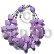 hand made 3 rows lavender slidecut wood Wood Bracelets