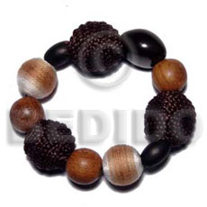 hand made Elastic bracelet wrapped wood Wood Bracelets