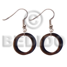 dangling 25mmx5mm ring  camagong tiger wood - Wood Earrings