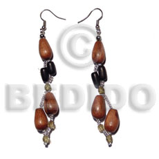 Dangling bayong teardrop Wood Earrings