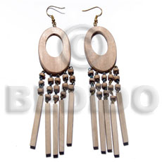 Dangling 45mmx30mm oval ambabawod wood Wood Earrings