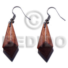 hand made Dangling 30mmx13mm wooden earrings Wood Earrings