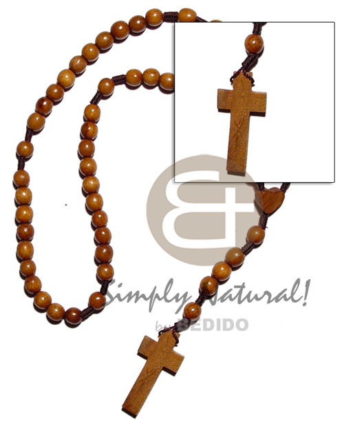 hand made Bayong rosary wood beads Wood Necklace
