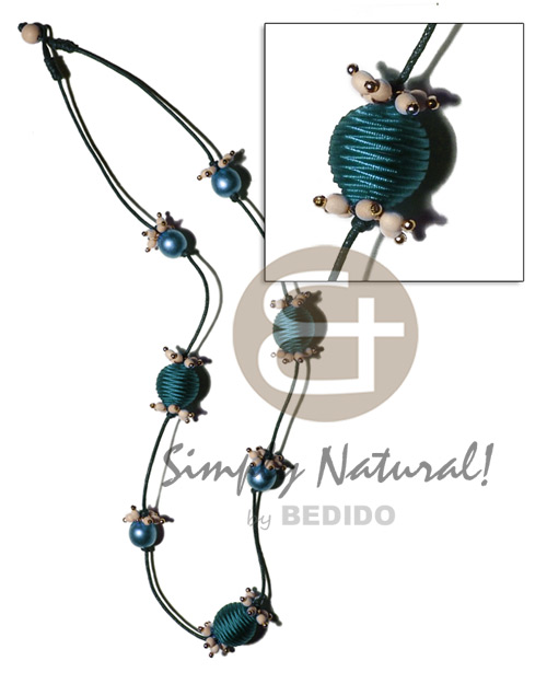 20mm Wrapped Wood Beads