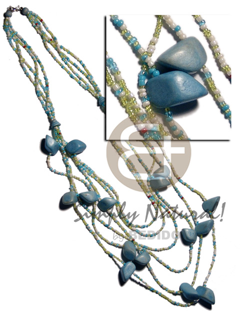6 Rows Graduated Glass Beads