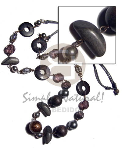 Asstd Wood Beads In Ash