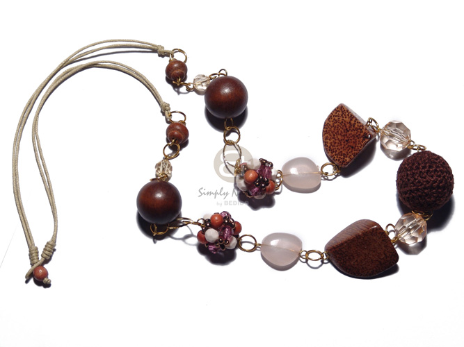 Round 10mm 6mm Natural Wood Beads