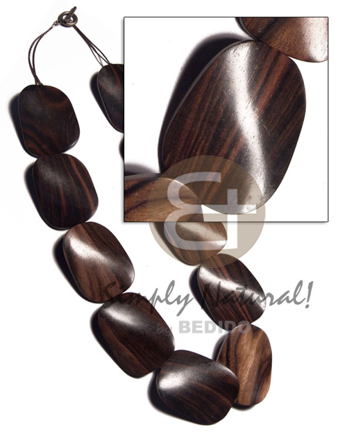 30mmx40mmx6mm camagong tiger ebony hardwood Wood Necklace