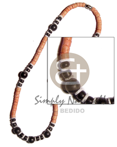 hand made 4-5mm coco heishe melon Wood Necklace