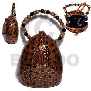 hand made Collectible handcarved laminated acacia wood Wooden Acacia Bags