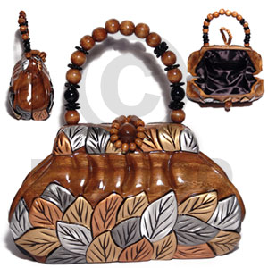 hand made Collectible handcarved laminated acacia Wooden Acacia Bags