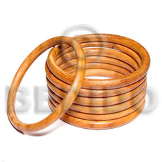 bayong wood  bangle 6mm / 65mm in diameter   clear coat finish/ price per piece - Wooden Bangles