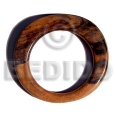 Camagong irregular flat round wood Wooden Bangles