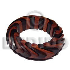 Elastic overlapping camagong bayong Wooden Bangles