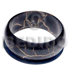 Natural wood bangle in black Wooden Bangles