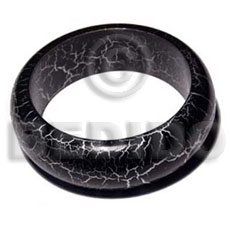 Natural wood bangle in black Wooden Bangles