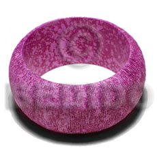 h=40mm thickness=10mm inner diameter=65mm nat. wood bangle in marbled texture brush paint / fuschia pink tones - Wooden Bangles