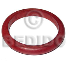 h=10mm thickness=10mm diameter=65mm nat. wood ring bangle in orange red tone - Wooden Bangles
