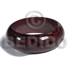 very dark walnut tone    brush painted wild grain / grained,sanded,stained and coated   clear high gloss protective finish nat. wood bangle / wood tones ht= 25mm / outer diameter =  65mm inner diameter  /  10mm thickness - Wooden Bangles