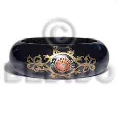 Black stained high gloss coat Wooden Bangles