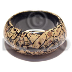 Chunky laminated crackled wooden bangle Wooden Bangles