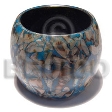 Chunky laminated shell crackled wooden Wooden Bangles