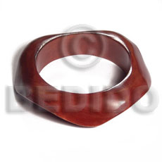 chunky / doris / stained and  clear coated high gloss polished nat. wood bangle / ht=18mm / 65mm inner diameter / 18mm  thickness - Wooden Bangles