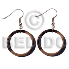 dangling 35mmx5mm ring  camagong tiger wood - Wooden Earrings