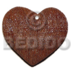 40mmx45mmmm Textured Brown Heart Natural