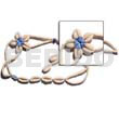 Aqua Blue Floral Cowrie Shell