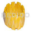 Painted Bone Elastic Bangle -yellow