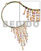 Dangling Orange/green Combination Glass Beads