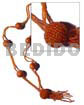 2 Rows Tassled Orange Glass