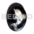 Inlaid Pawa Dolphin Brooch Oval