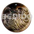 Round Blacklip Carving 40mm