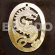 Oval MOP Dragon Carving 45mm
