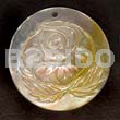 Round MOP Rose Carving 40mm