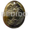 Oval Black Lip Flower Carving