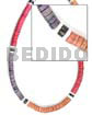 4-5mm Coco Heishe/lilac/re/black/orange & Wht