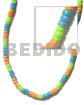 4-5mm Coco Pokalet. Aqua Blue/orange/neon