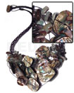 Overlapping Paua Button Chips/green Hammershell