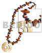 Rainbow Hammershell,white Rose, Wood Beads