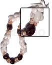 Beaded White Bubbleshells Black Kukui