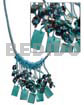Spaghetti Necklace/dangling Aqua Blue 20mmx15