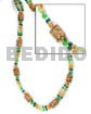 2-liner Necklace Mahogany Green Tones