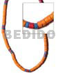 4-5mm Coco Heishe Mango Orange/turq