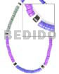 4-5mm Coco Heishe Lavender/navy Blue/light